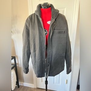 Sherpa Fleece-Lined Microsuede Jacket